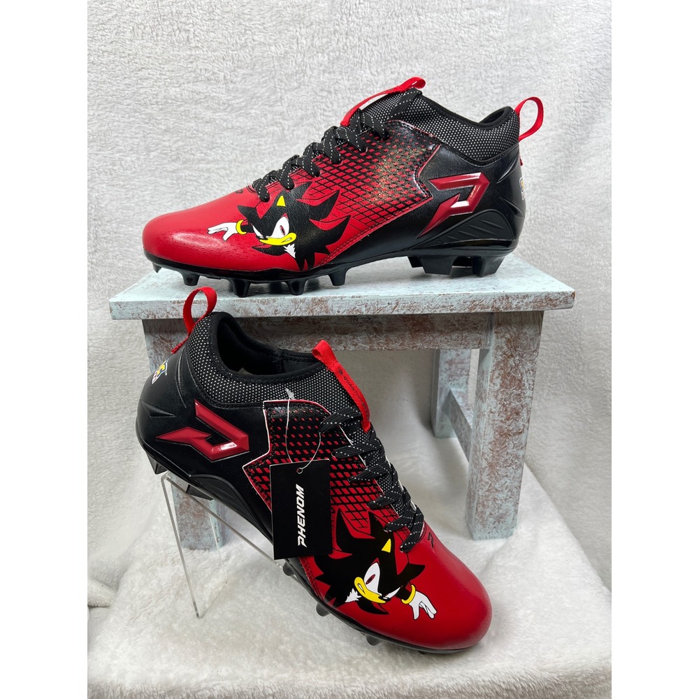 Phenom‎ Men's Sonic The Hedgehog Red Black Football Cleats Size 13